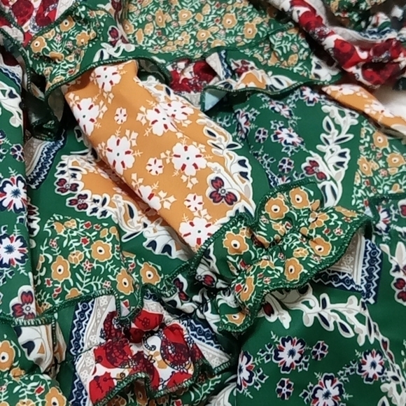 𝅺Bohemian Printed Mini Dress Medium - Picture 10 of 12